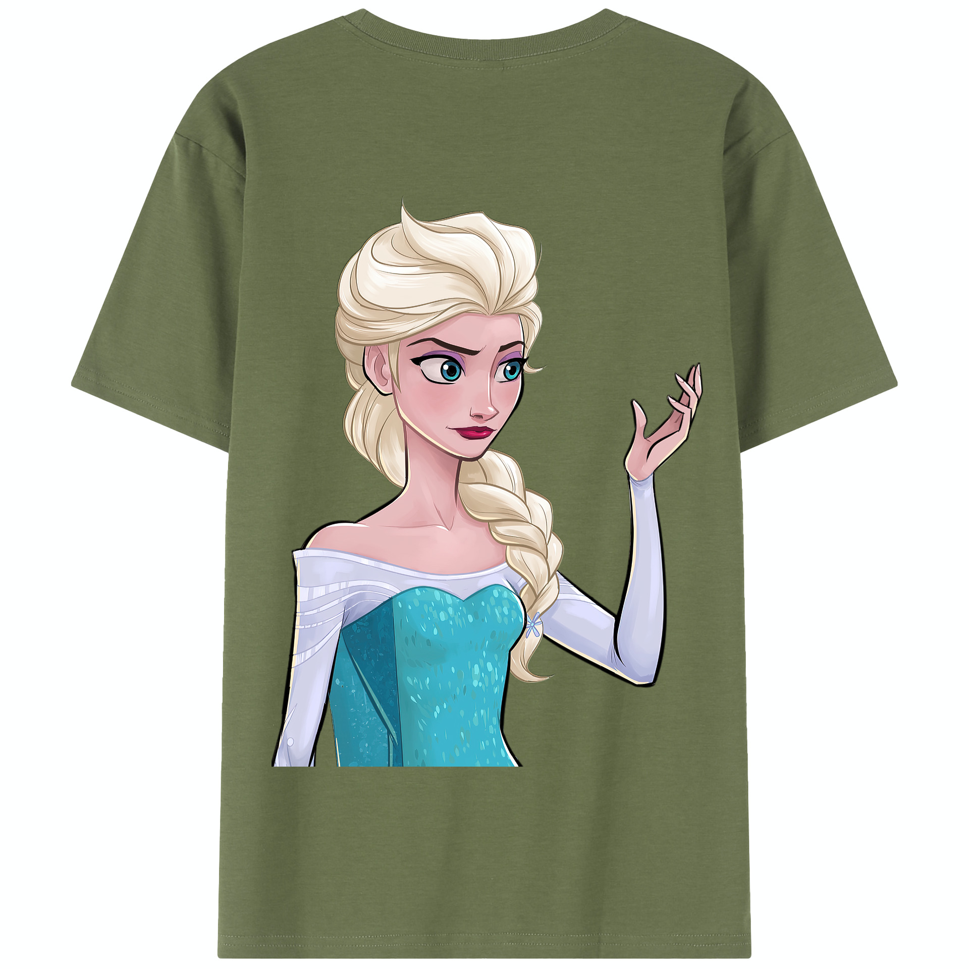 （画像用） アナと雪の女王 アンナ エルサ Frozen Anna Elsa 綿100％半袖Tシャツ（背面プリント）